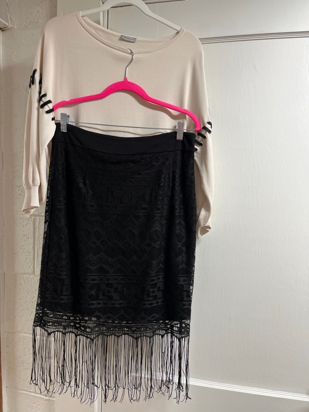 2 pc MARELLA top/lace skirt set